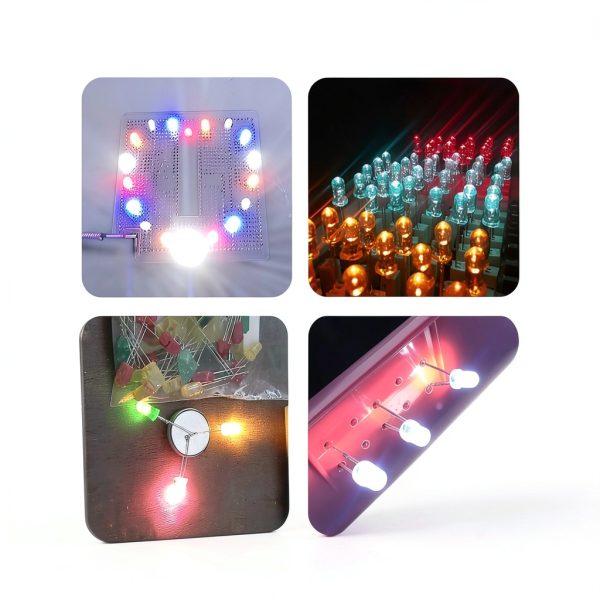 3mm LED Light Kit 500 2Pin Round Red Yellow Green Blue White CESFONJER-4