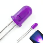 5mm Round Top Diffused UV Purple LED by Lighthouse LEDs Pack of 10-0
