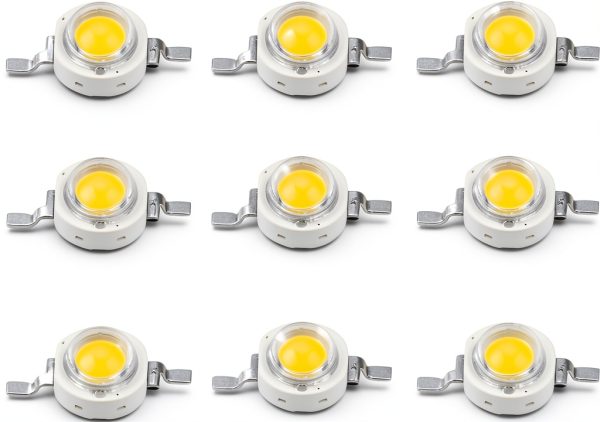 LED Lamp Beads 100pcs 1W Warm White 3000K SMD LEDs for DIY Projects-4