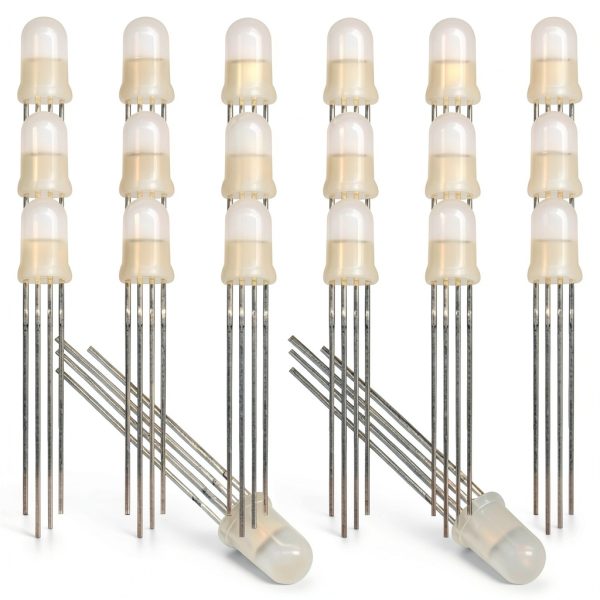 PL9823 F5 5mm RGB LED Round - GODIYMODULES Full-Color 20-Piece Pack-3